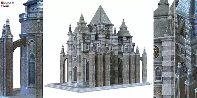 cathedral lowpoly for game num 010
