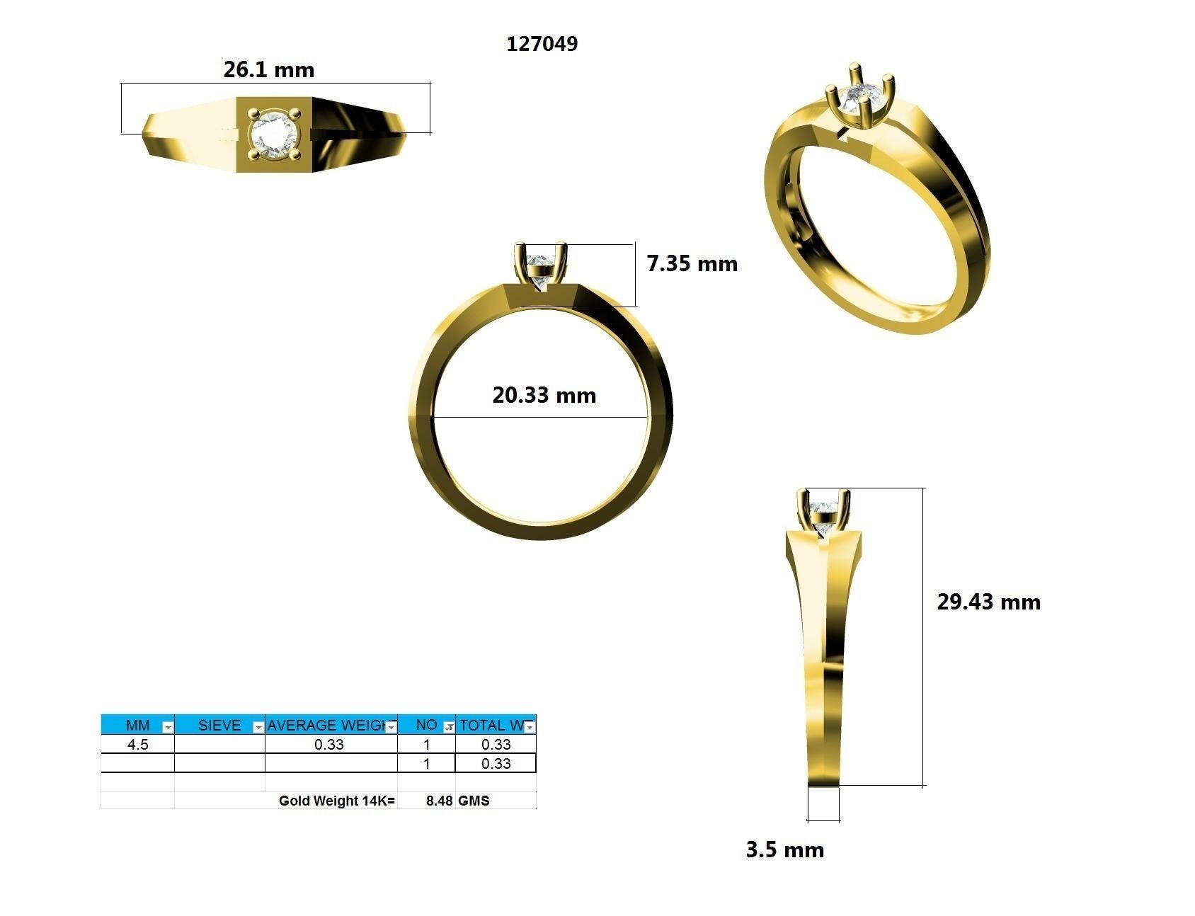 Ring - 127049 3D print model_12