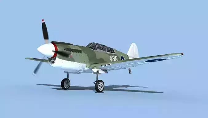 Curtiss P-40N Tomahawk Australia 3D model