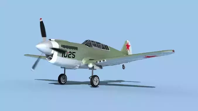 Curtiss P-40N Tomahawk USSR 3D model