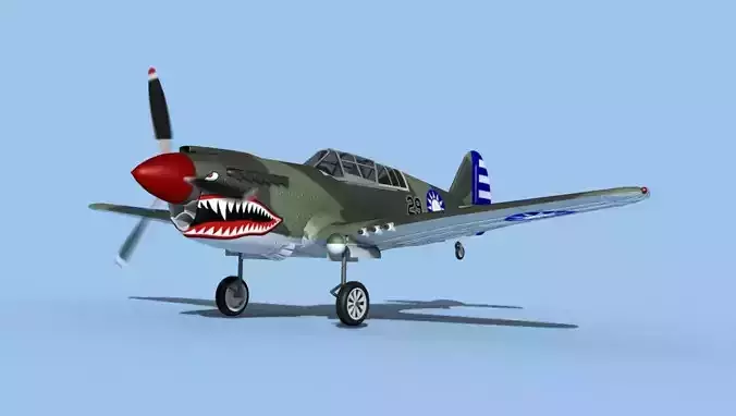 Curtiss P-40N Tomahawk China 3D model