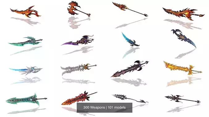 300 Weapons 3D Model Collection