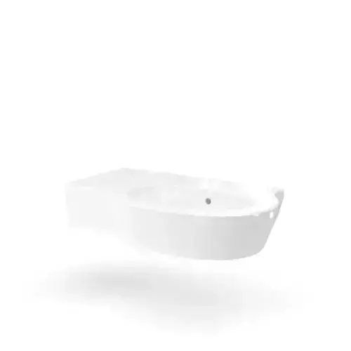 White Ceramic Sink With Side Space