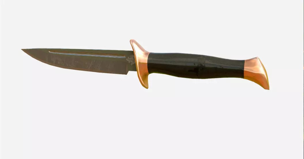 knife old Low-poly 3D model_0