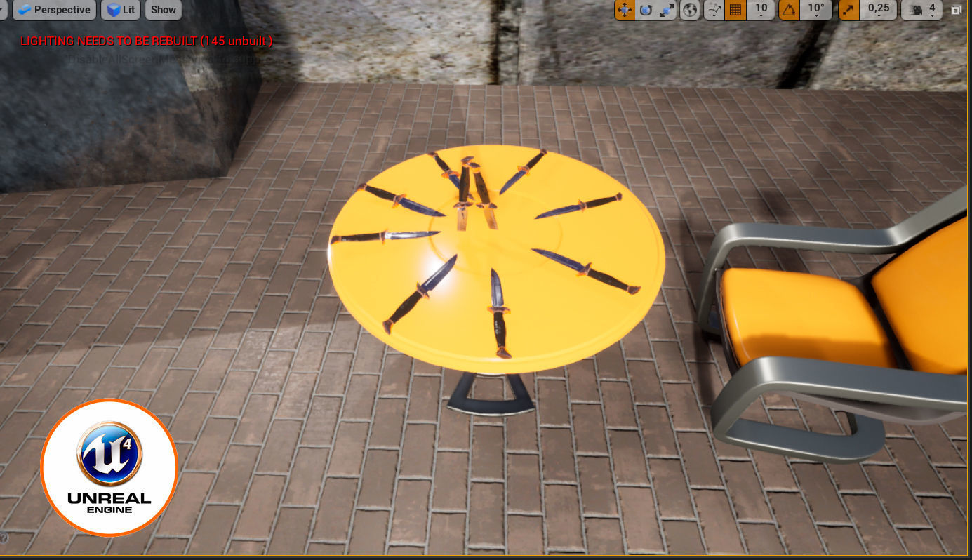 knife old Low-poly 3D model_7