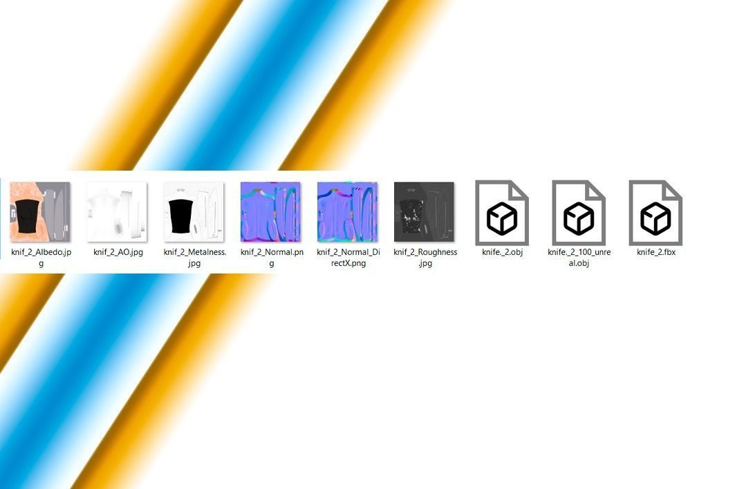 knife old Low-poly 3D model_11