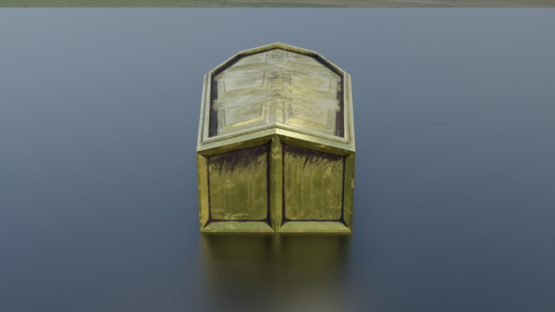 Metal Coffin Gold or Burned Low-poly 3D model_4