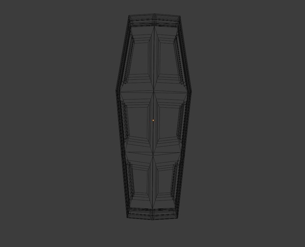 Metal Coffin Gold or Burned Low-poly 3D model_11