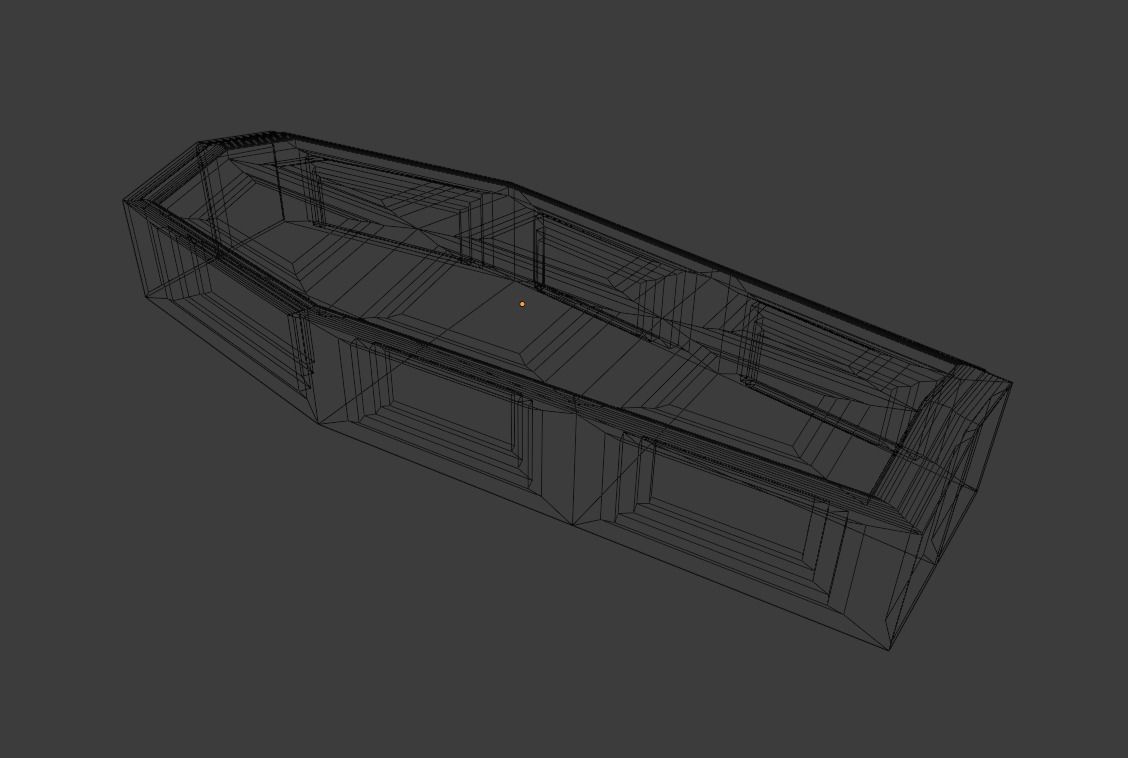 Metal Coffin Gold or Burned Low-poly 3D model_10