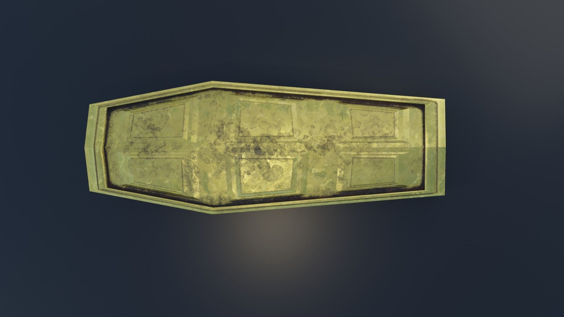 Metal Coffin Gold or Burned Low-poly 3D model_3