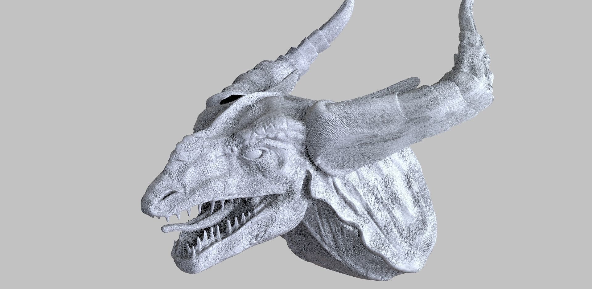 Lizard man head Bust 3D model_1