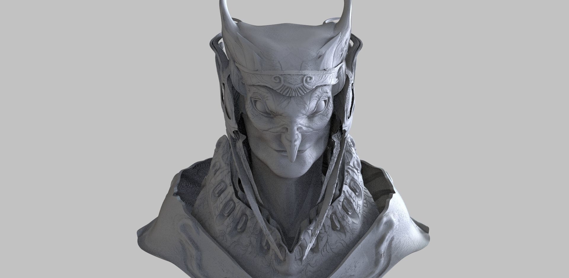 Alien Arcon Head Bust 3D model_3
