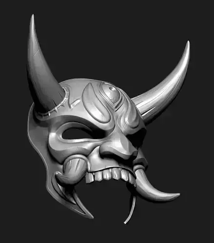 Japanese Hannya Oni Mask Samurai Mask Demon Onimusha Mask 3D print model