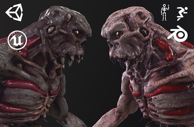 Monster Flesh Low-poly 3D model