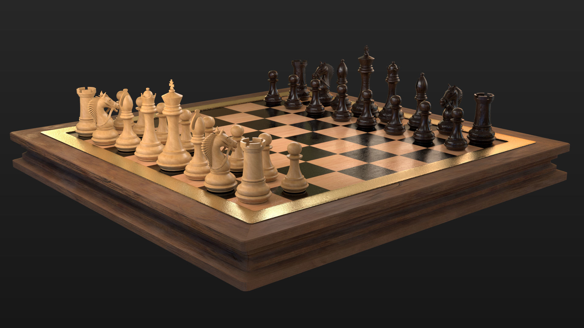 professional chess 3D model_3
