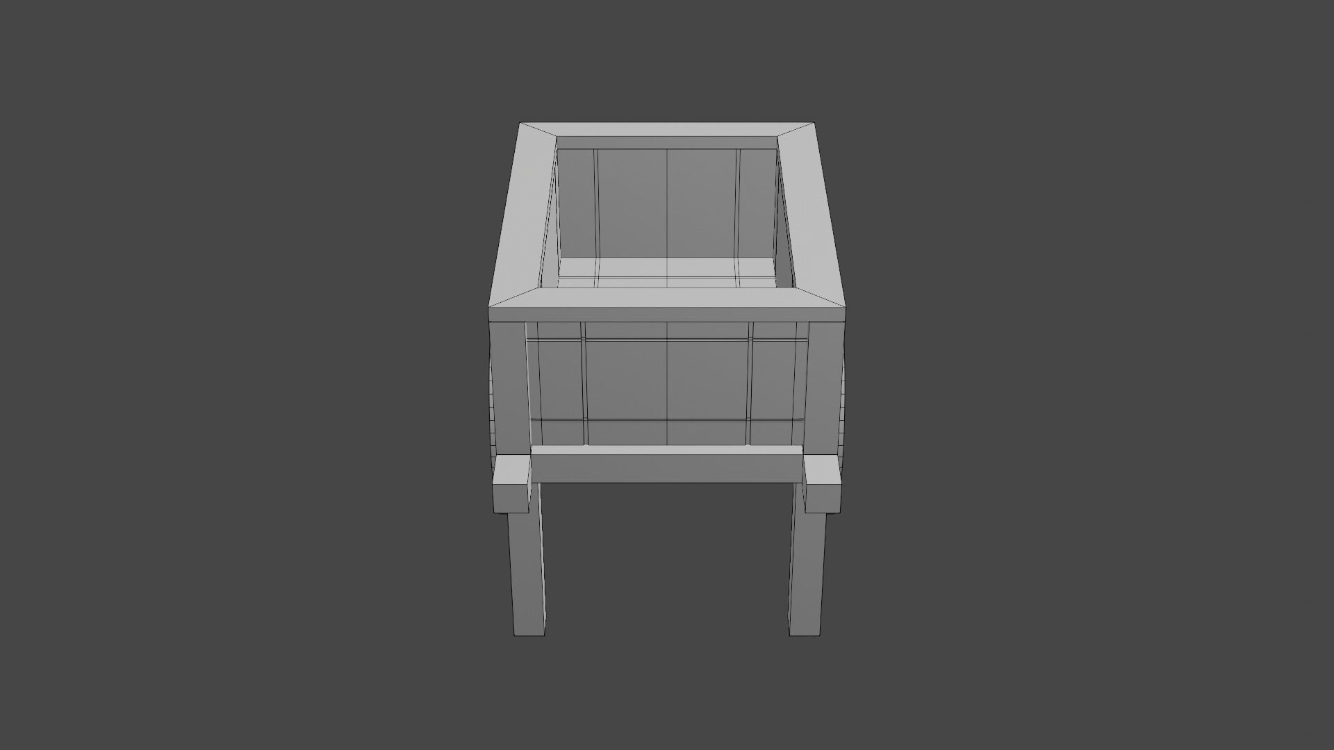 Planter Cart Low-poly 3D model_11