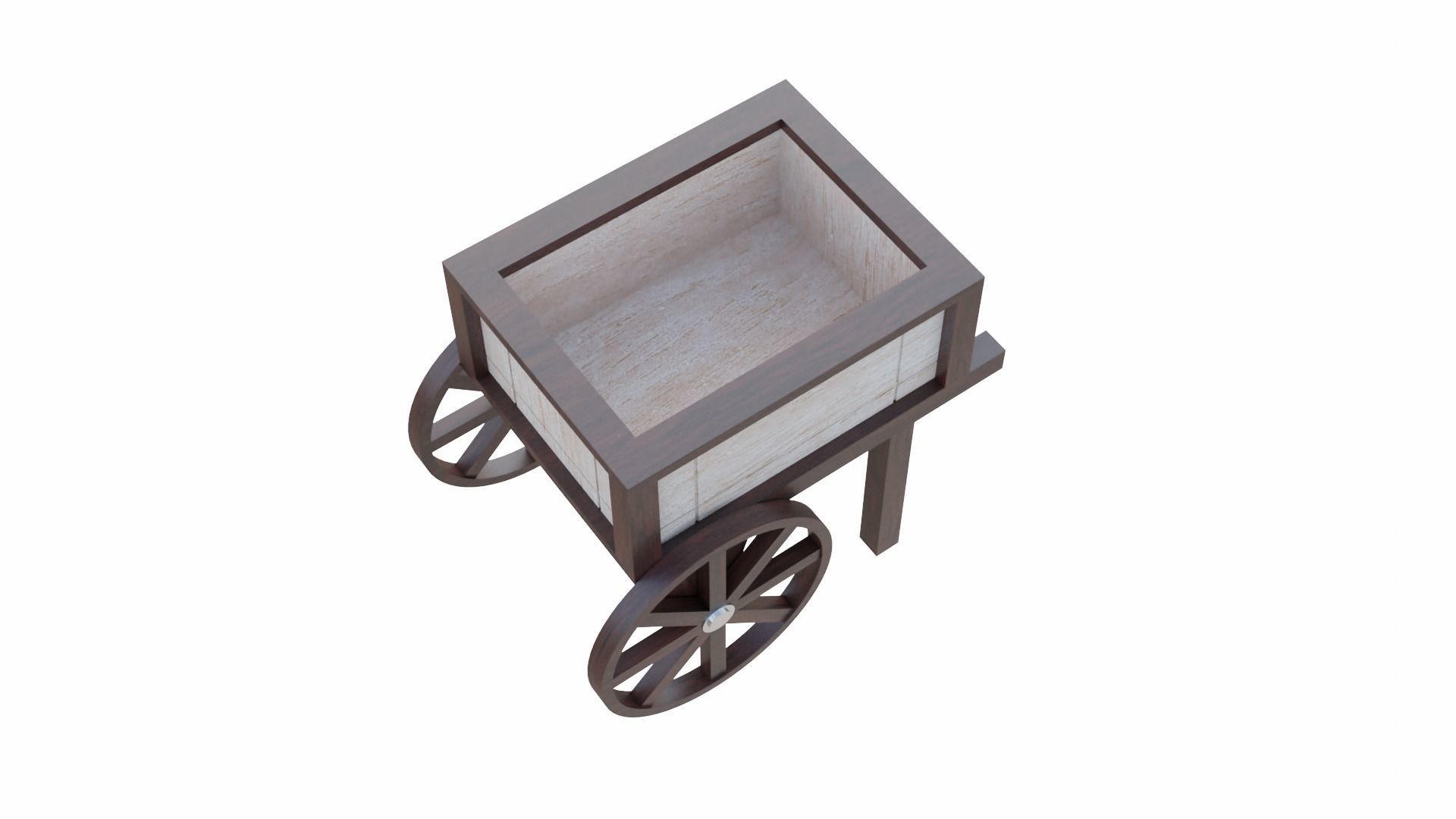 Planter Cart Low-poly 3D model_9