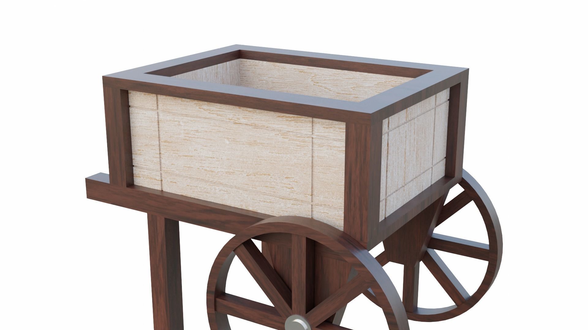 Planter Cart Low-poly 3D model_7