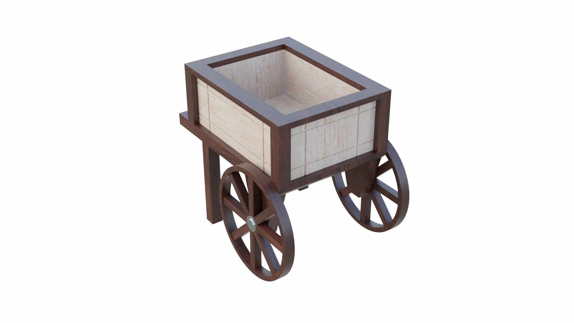 Planter Cart Low-poly 3D model_6