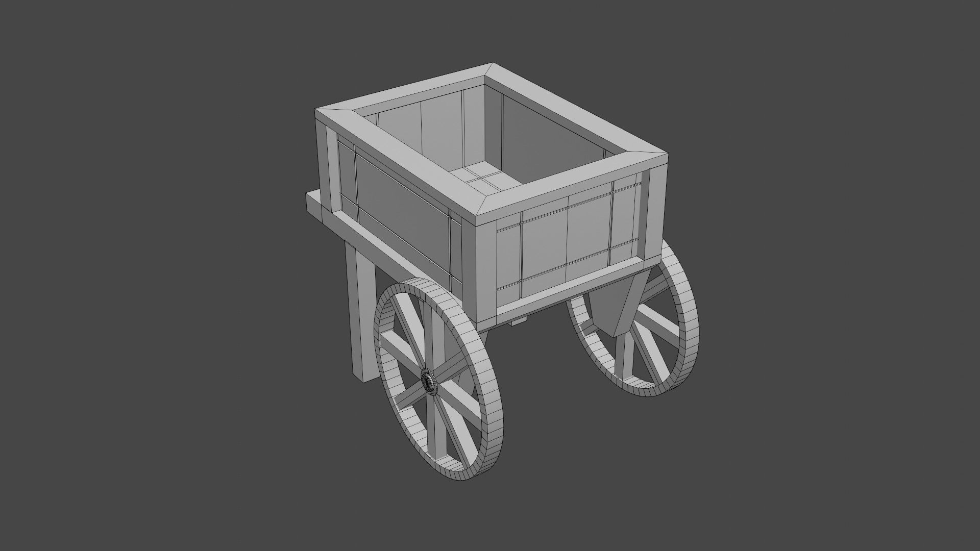 Planter Cart Low-poly 3D model_14