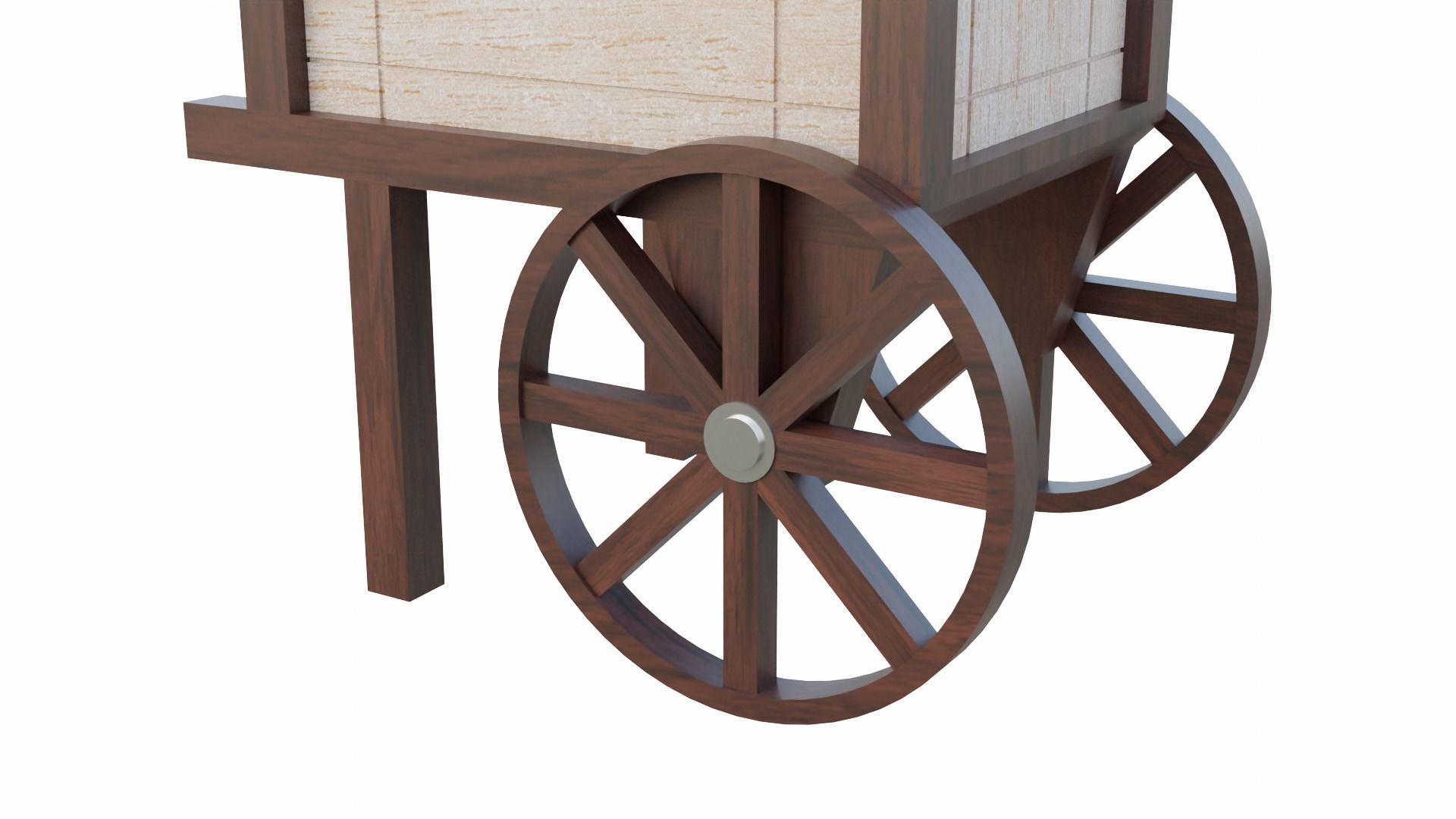 Planter Cart Low-poly 3D model_8