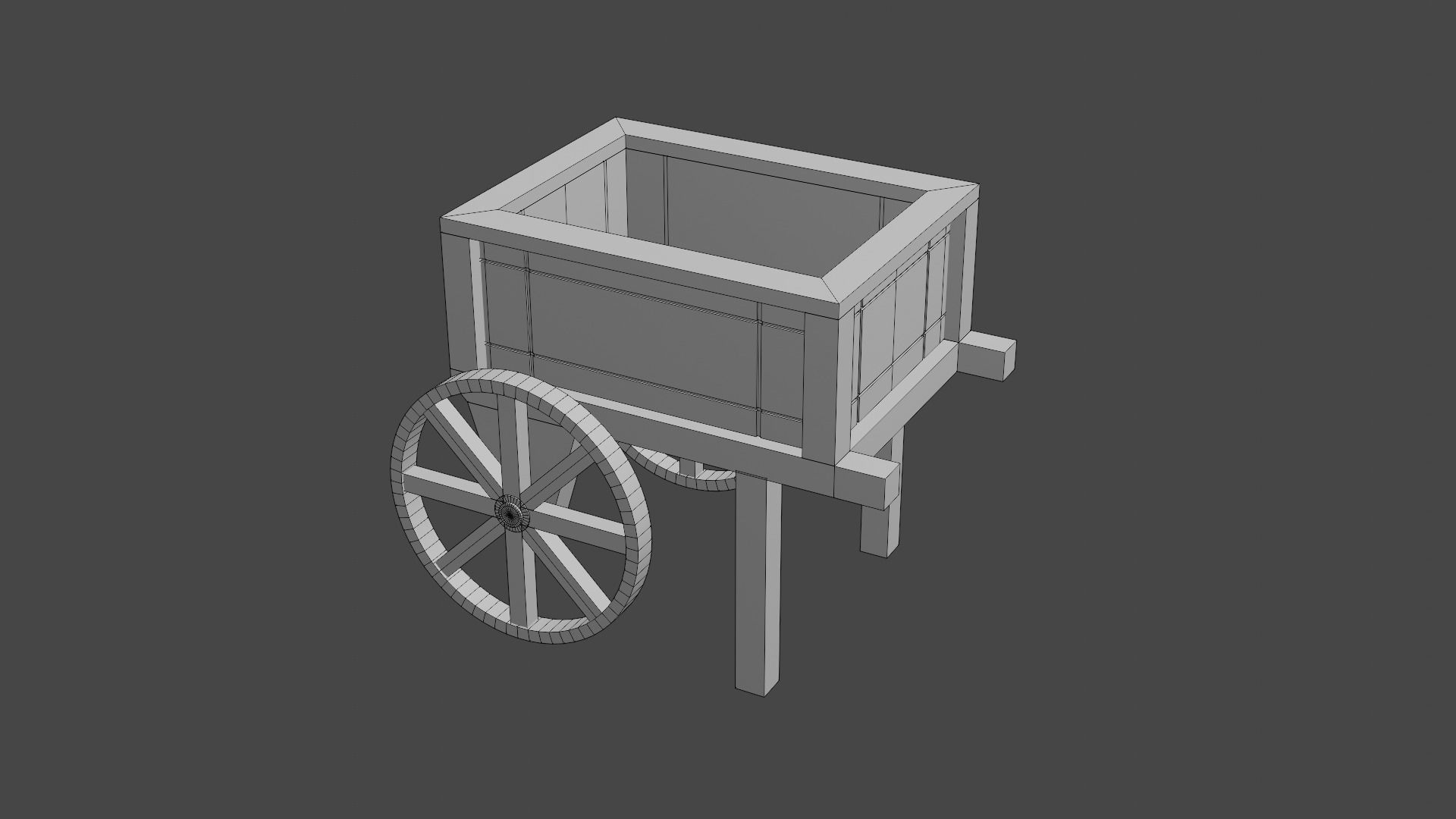 Planter Cart Low-poly 3D model_12