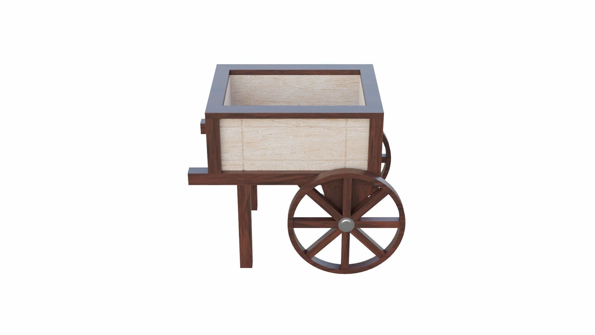 Planter Cart Low-poly 3D model_5