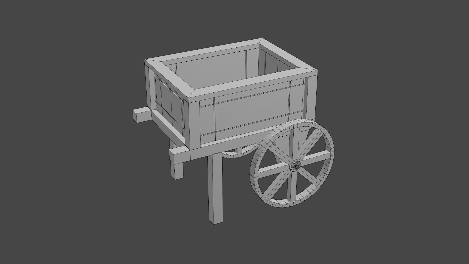 Planter Cart Low-poly 3D model_10