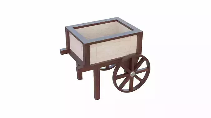Planter Cart Low-poly 3D model