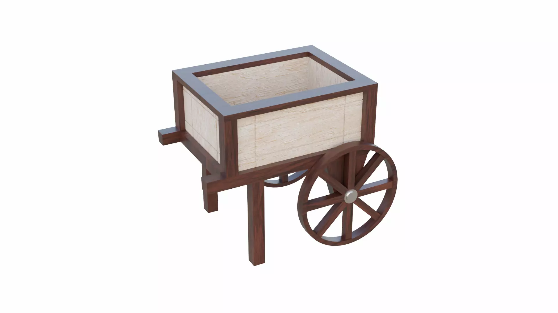 Planter Cart Low-poly 3D model_0