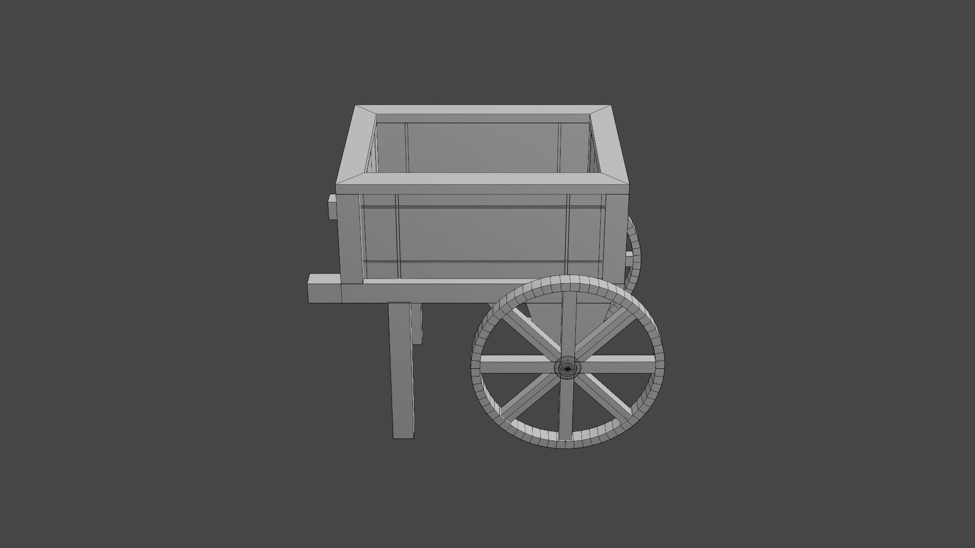 Planter Cart Low-poly 3D model_13