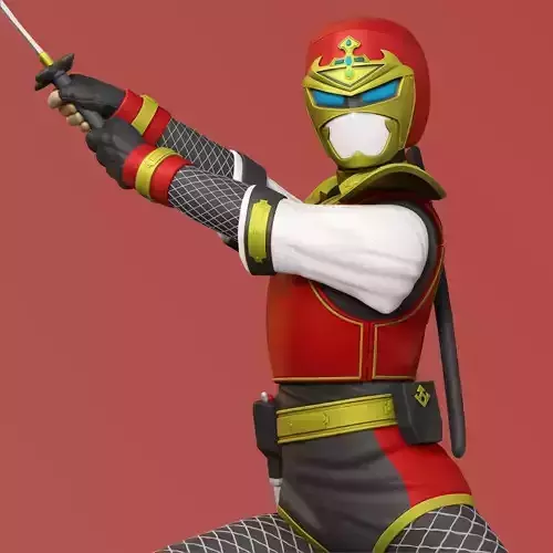 Jiraya statue of power ranger holding light saber