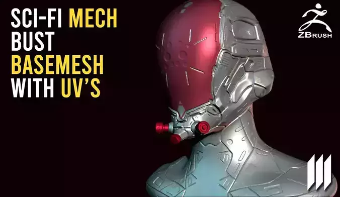 Sci-Fi Mech Bust Ztool BaseMesh WIth UVs 3D model