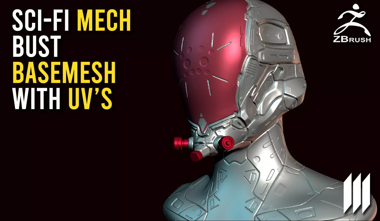 Sci-Fi Mech Bust Ztool BaseMesh WIth UVs 3D model