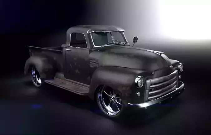 Rat Rod Truck Low-poly 3D model