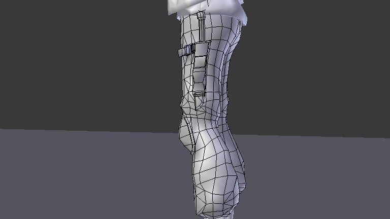 Female Model person in camouflage outfit Low-poly 3D model_37