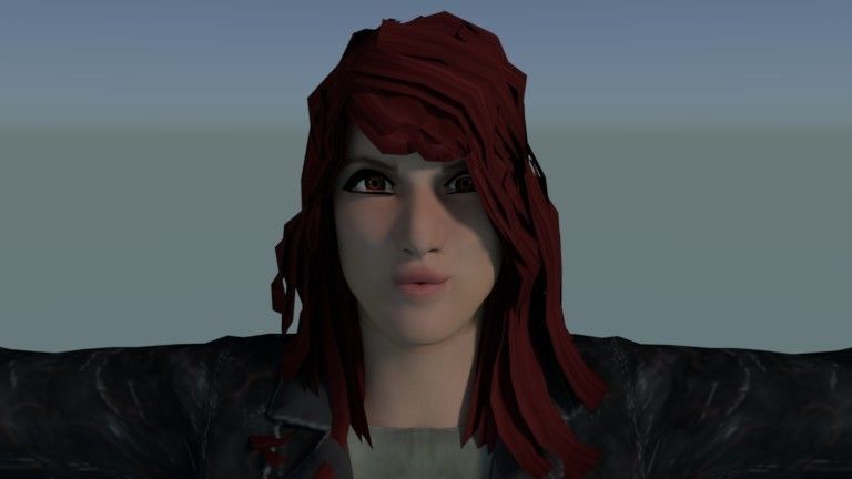 Female Model person in camouflage outfit Low-poly 3D model_22