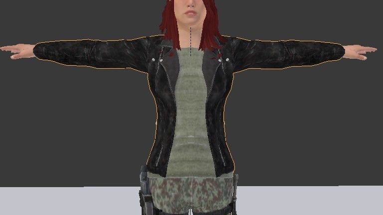 Female Model person in camouflage outfit Low-poly 3D model_31