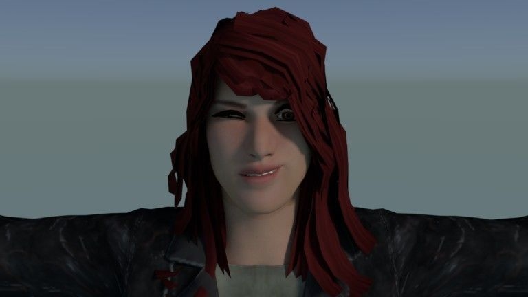 Female Model person in camouflage outfit Low-poly 3D model_20