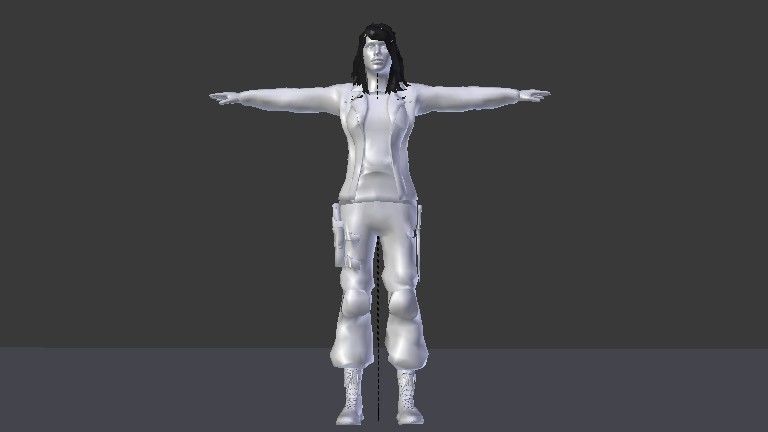 Female Model person in camouflage outfit Low-poly 3D model_25