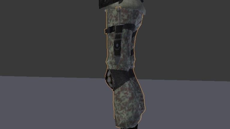 Female Model person in camouflage outfit Low-poly 3D model_38