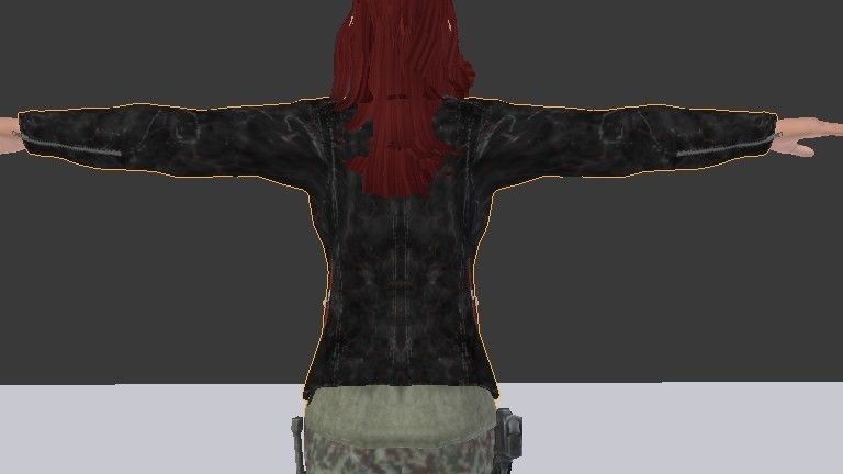 Female Model person in camouflage outfit Low-poly 3D model_41