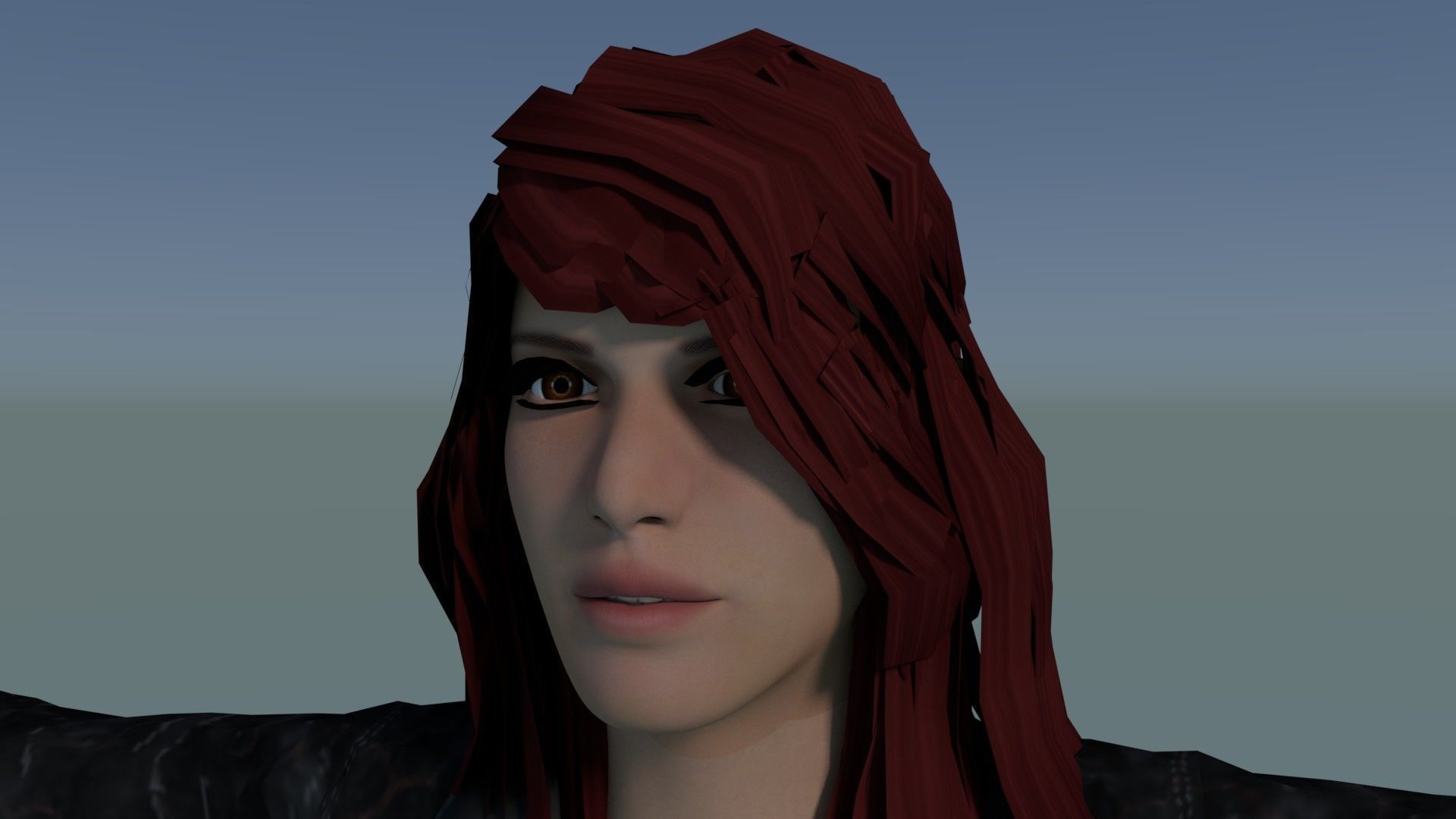 Female Model person in camouflage outfit Low-poly 3D model_50