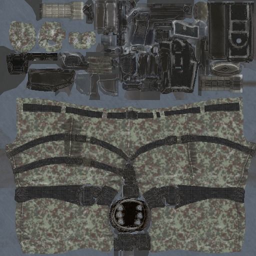 Female Model person in camouflage outfit Low-poly 3D model_6