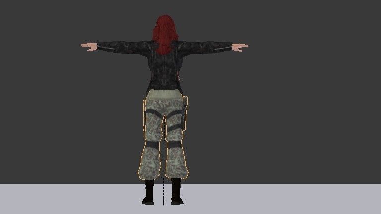 Female Model person in camouflage outfit Low-poly 3D model_48