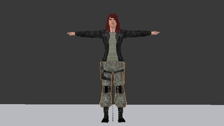 Female Model person in camouflage outfit Low-poly 3D model_49