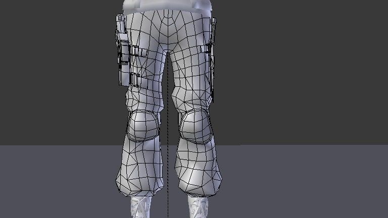 Female Model person in camouflage outfit Low-poly 3D model_32