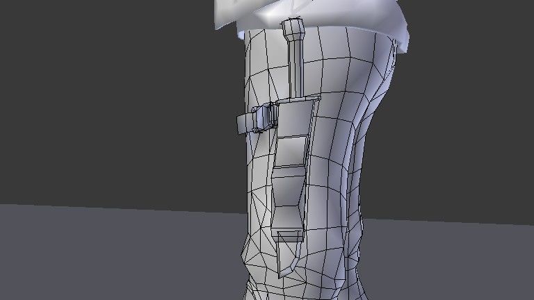 Female Model person in camouflage outfit Low-poly 3D model_46