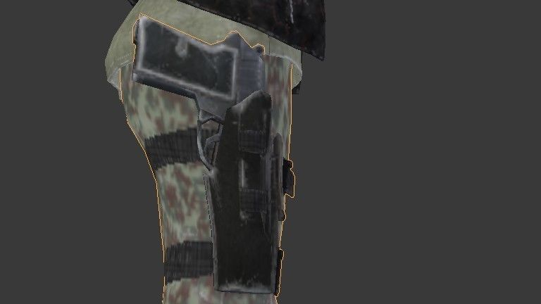 Female Model person in camouflage outfit Low-poly 3D model_44