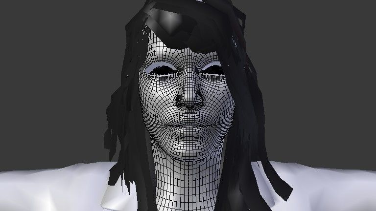 Female Model person in camouflage outfit Low-poly 3D model_29